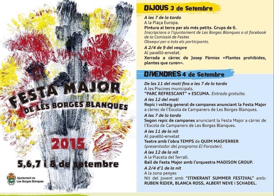Programa Festa Major Borges Blanques 2015-01