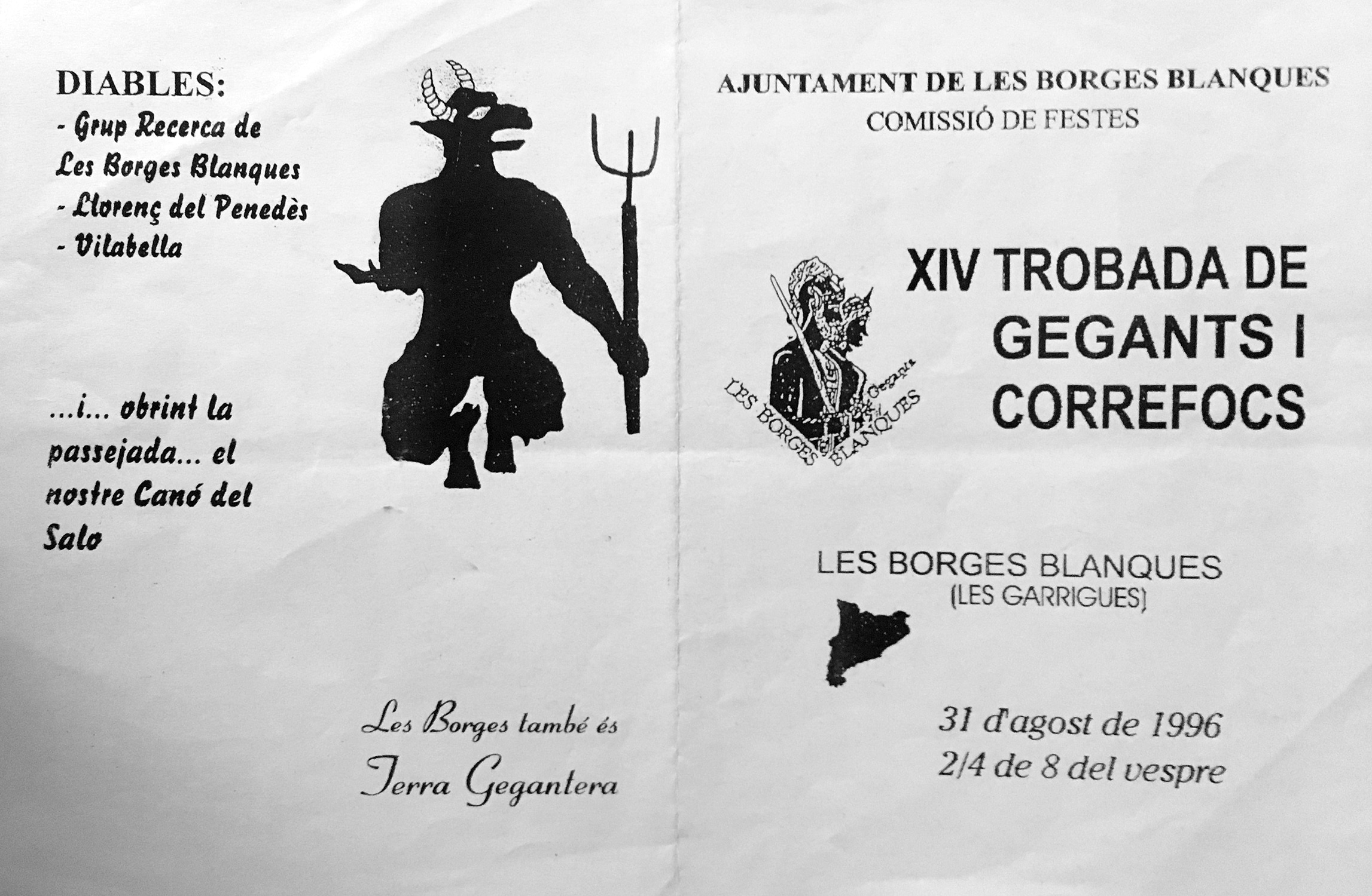1996-Trobada de Gegants, Grallers i Correfocs de les Borges Blanques (Les Garrigues)